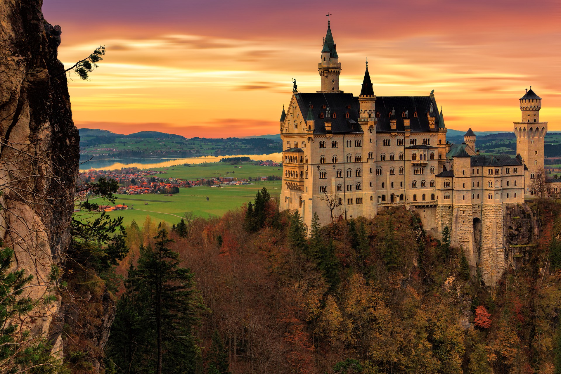 Schloß Neuschwanstein Schloß Neuschwanstein im Sonnenuntergang